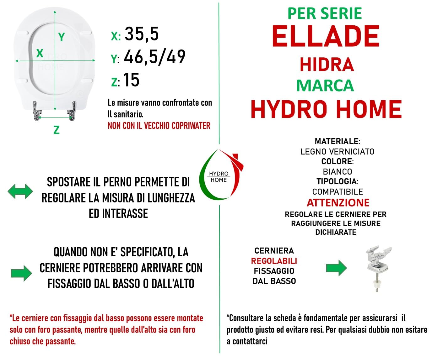 Copriwater Ellade Hidra legno verniciato compatibile/dedicato economico by HYDRO HOME