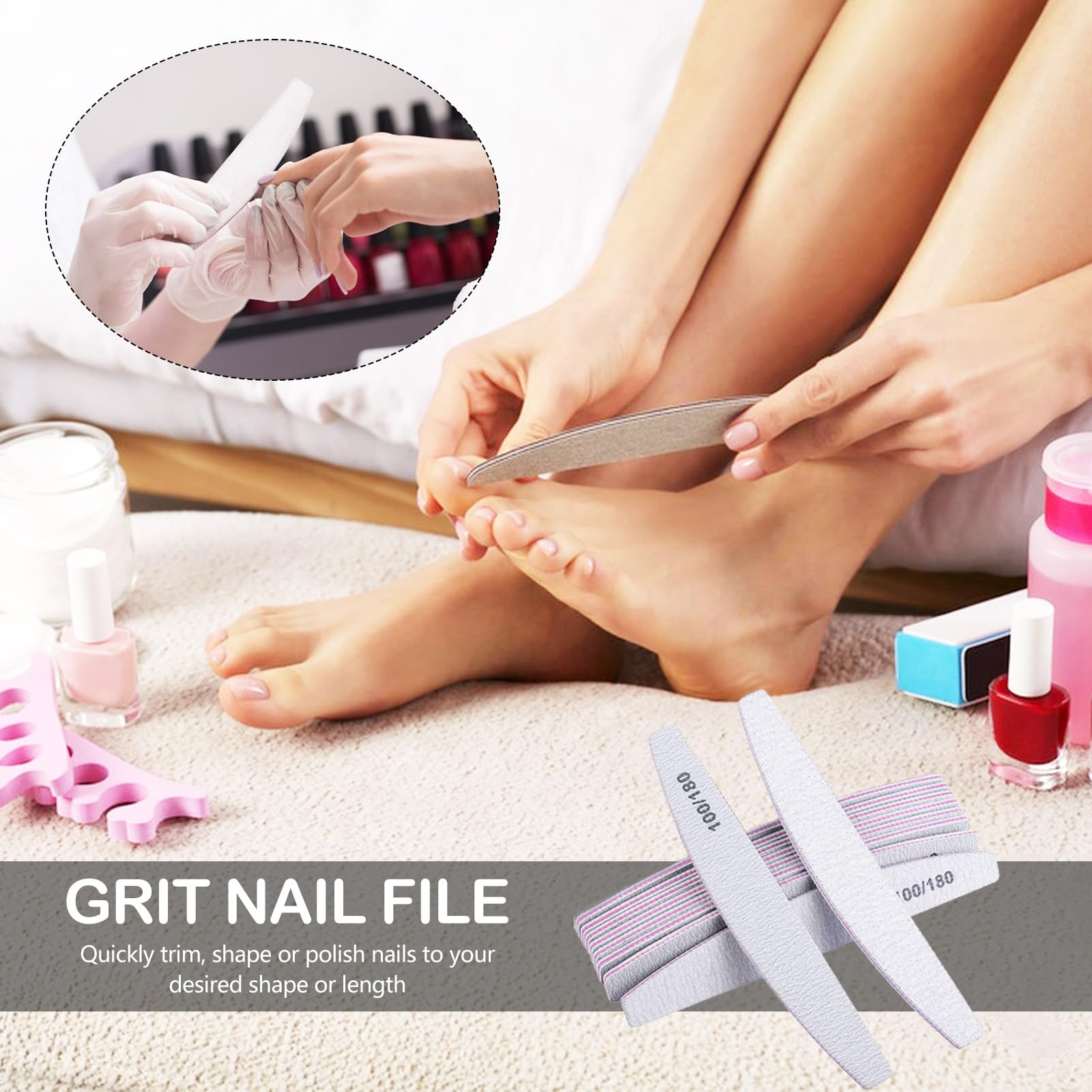 Silla de Pedicura Móvil BONJUME, Reposapiés con Altura Ajustable de 48-80CM, para Salón de Belleza y Estudio de Uñas, Blanco, Material: Acero y Piel Sintética
