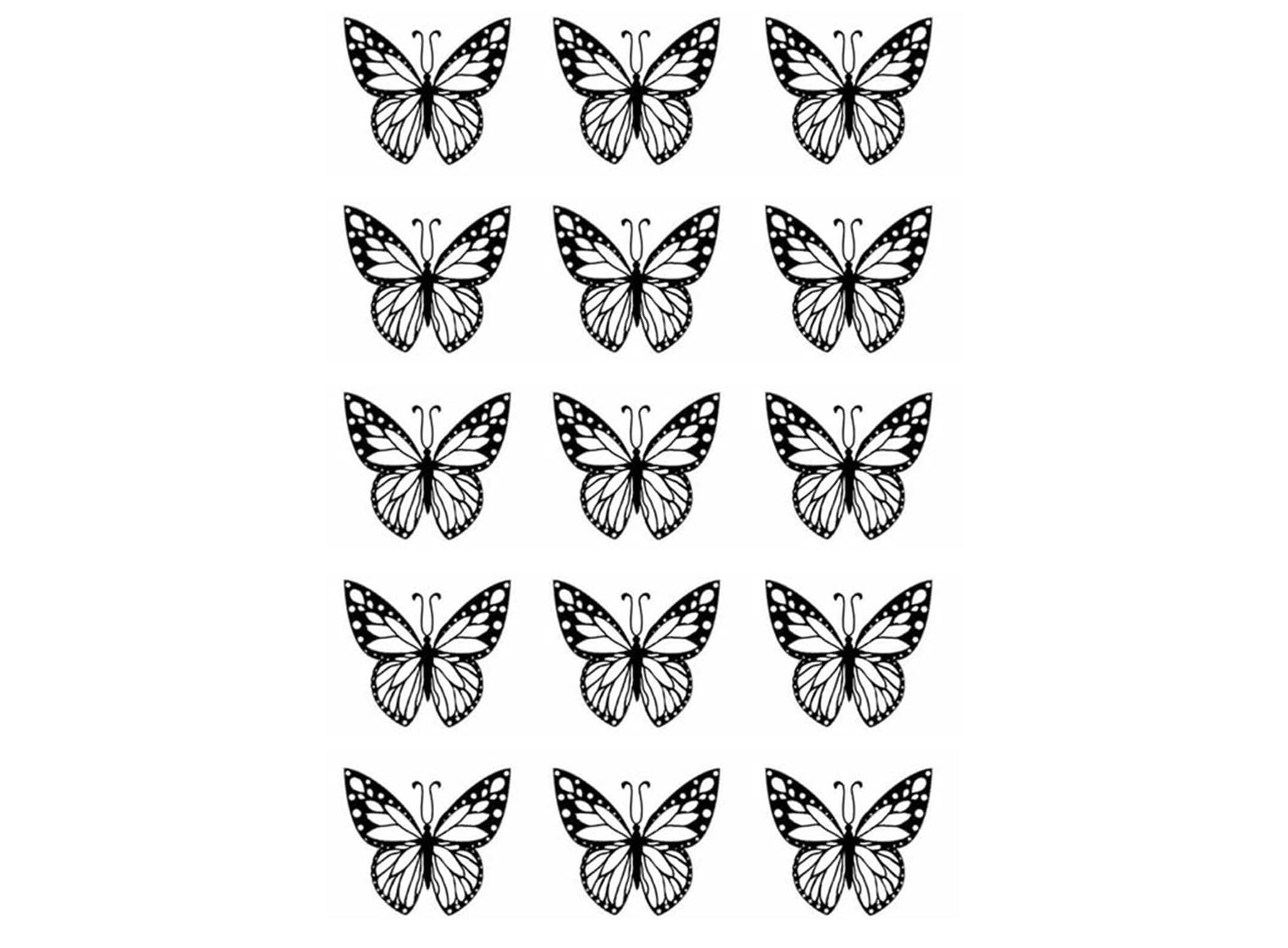 Butterfly Butterflies 15 Pcs 1 Inch Black Fused Glass Decals