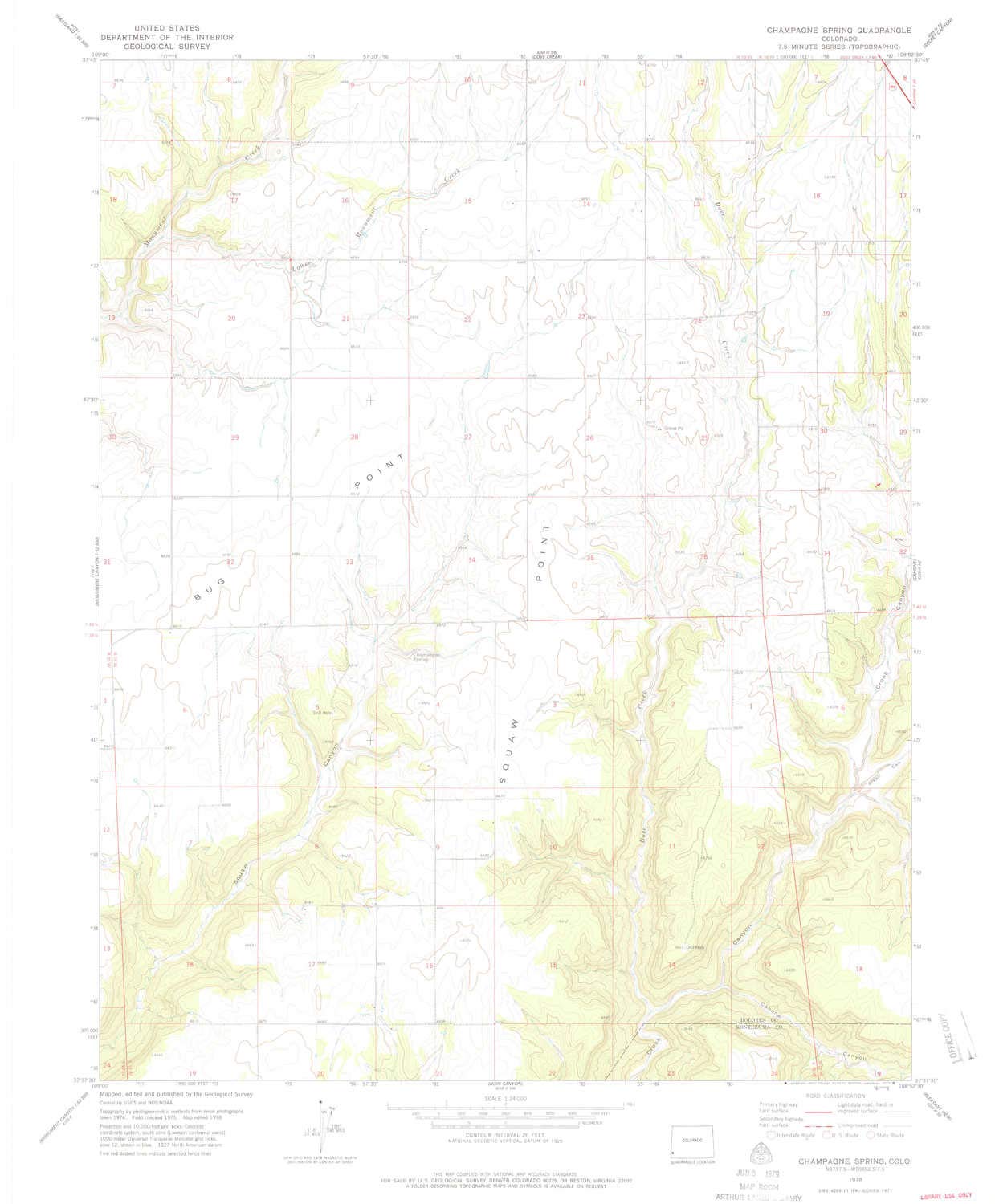 YellowMaps Champagne Spring CO topo map, 1:24000 Scale, 7.5 X 7.5 Minute, Historical, 1978, Updated 1979, 26.7 x 22.1 in - Paper