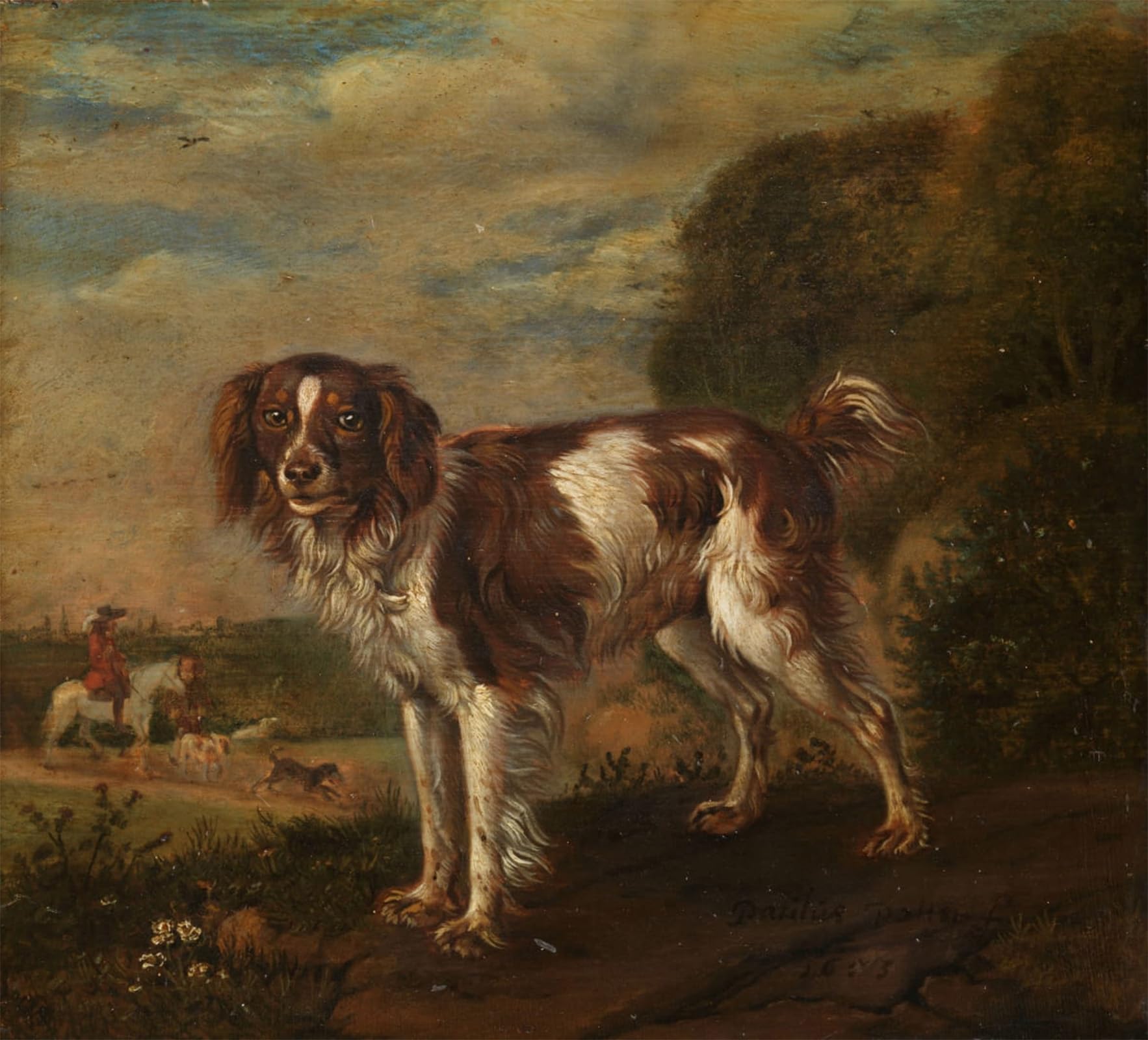 Cuadro de lienzo de un perro de aguas de Paulus Potter para decoracion del salon en casa 60x90cm 5