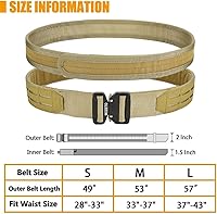 Vista 6 de MOZETO Cinturón de batalla Molle, cinturones tácticos de 2" para combate de guerra, cinturones de liberación rápida para aplicación de la ley
