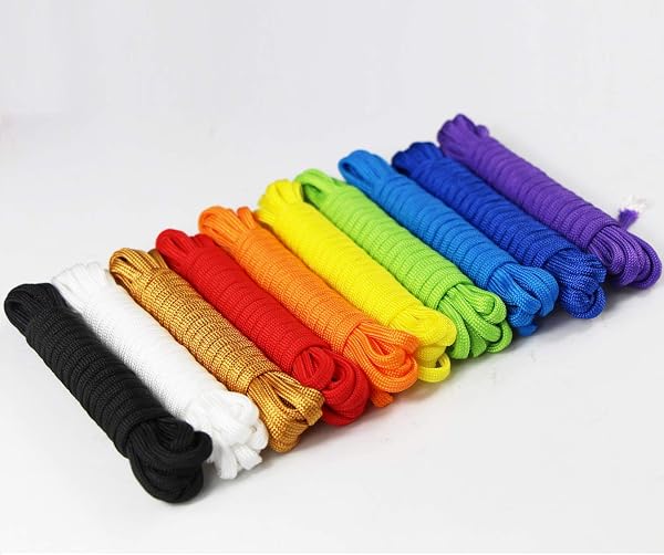 aufodara 10 Pezzi Kit per bracciali Paracord Corda da Paracadute Corda per Sopravvivenza Corda Set Fai da Te da intrecciare a Mano Outdoor Activities Camping Rope Cord Decorative Pendant Keyring - 3