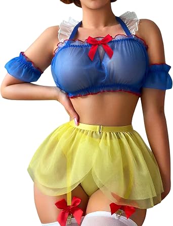 RSLOVE Sexy Womens Lingerie Set - Sexy Cosplay Lingerie Set Princess Lingerie Halloween Costumes Halloween Lingerie Role Play