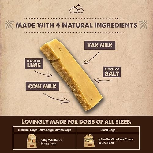 Miniatura 6 de Masticables prémium de queso de yak del Himalaya para perros, delicia de masticadores agresivos, tamaño grande, paquete de 3 unidades, sin granos,