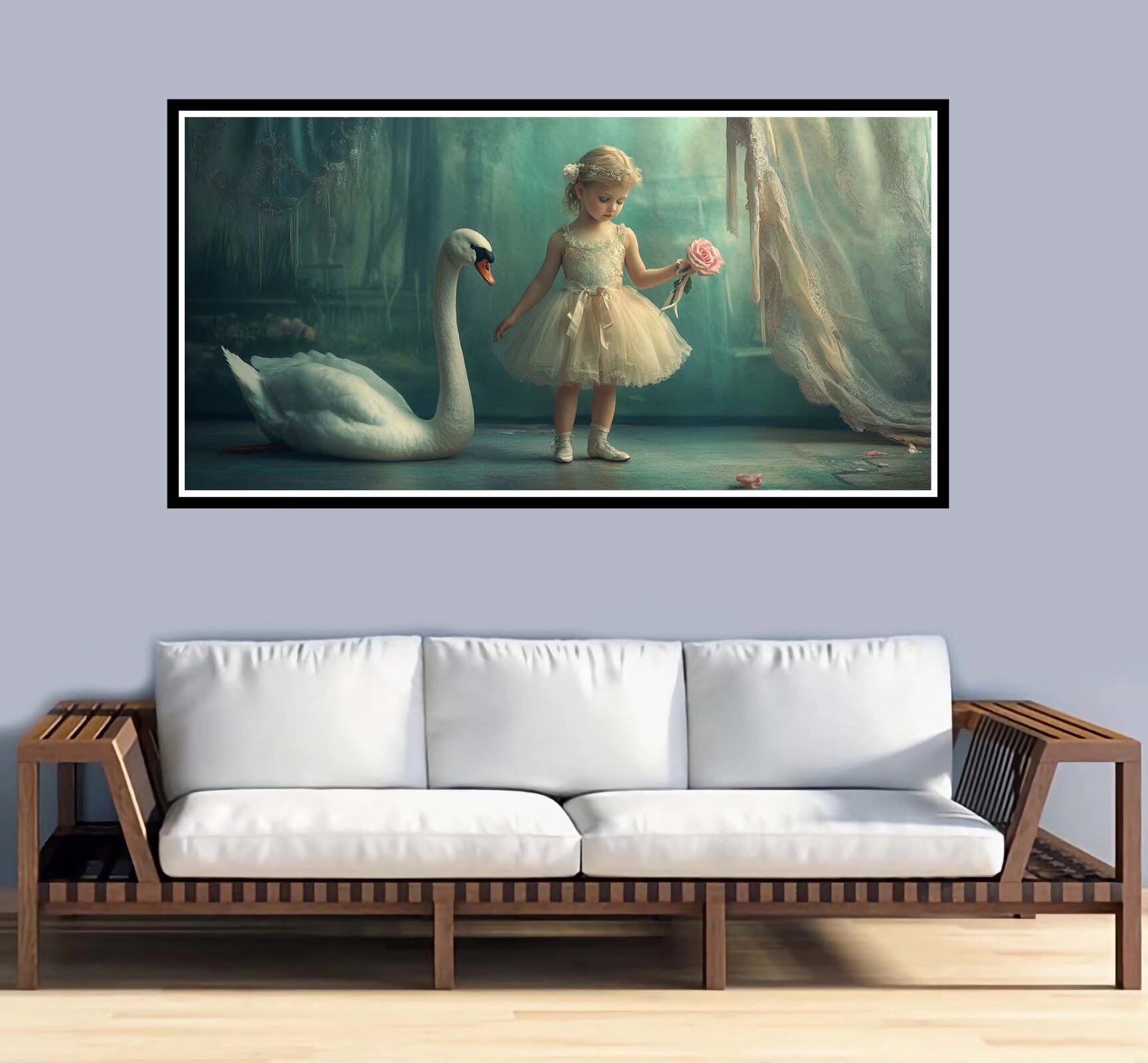 Pintar por Numeros Chica Pintar por Numeros Niños,Pintura por Numeros Adultos y Principiantes, Manualidades Niños 10 Años DIY Paint by Numbers Kit Completo,para Decoración Hogar 20x40 inch Cisne-y1243