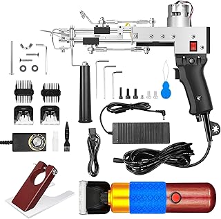 Tufting Gun with Carpet Trimmer Kit - Tufting Gun Starter Kit with Shaver- Rug Tufting Gun Kit with Shears- 2 in 1 Cut Pile and Loop Pile Tufting Gun, Carpet Gun Machine Kit for Beginners