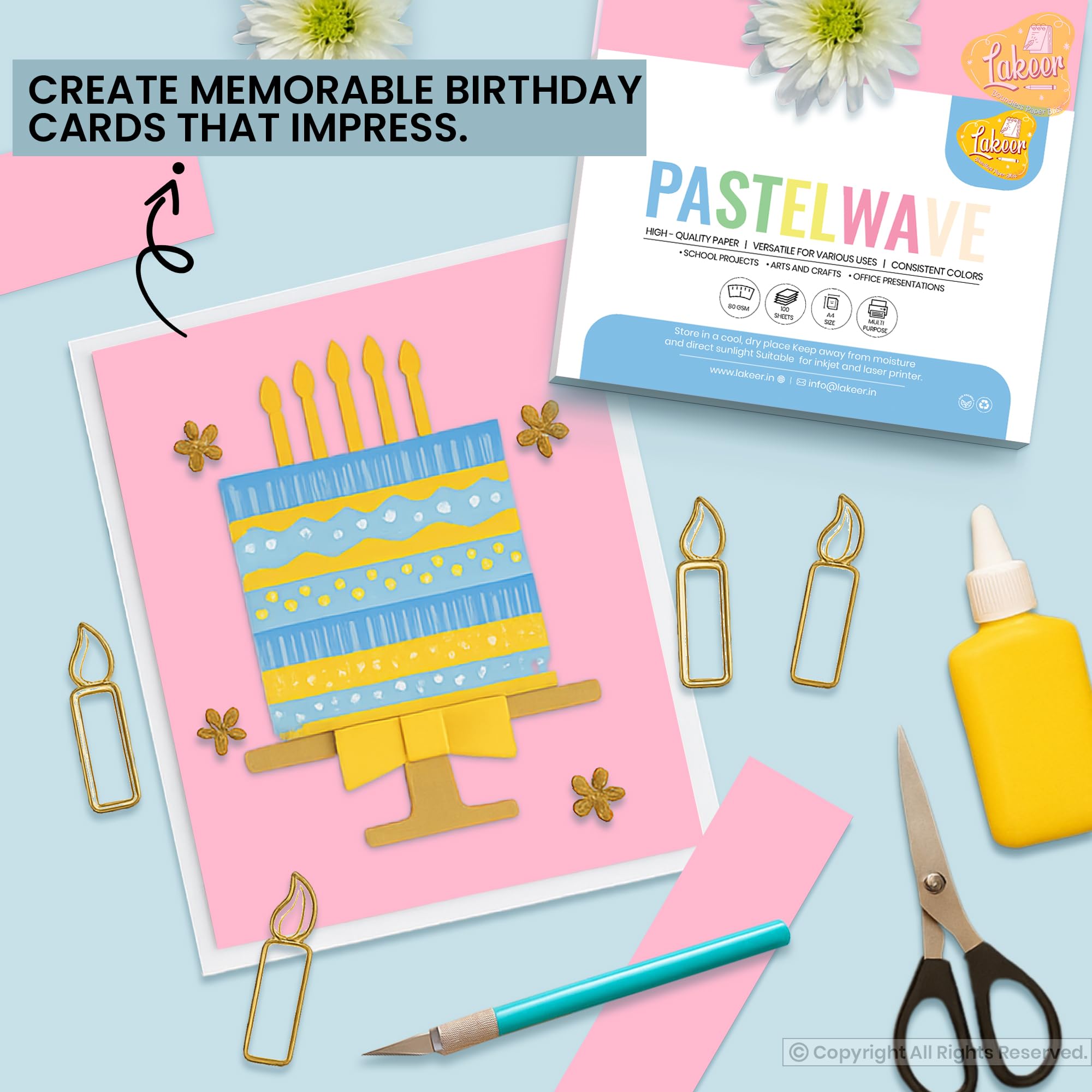 Lakeer Pastel Pink Paper - 50 Sheets A4 -6