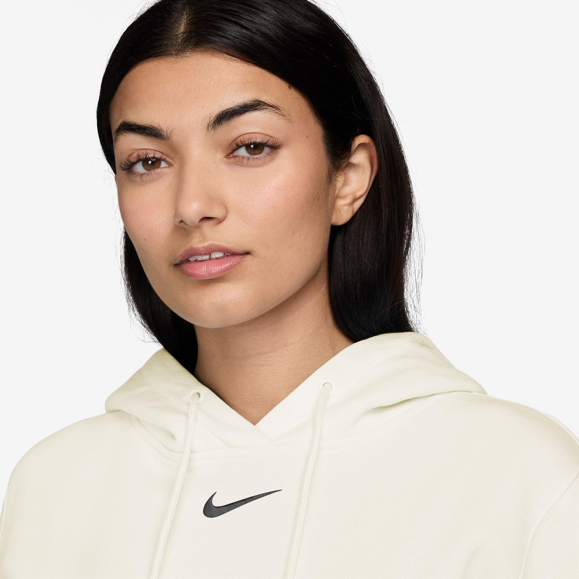Nike Sportswear Phoenix Fleece Sudadera con Capucha - Mujer, Sail/Black, HF6839-133, XS