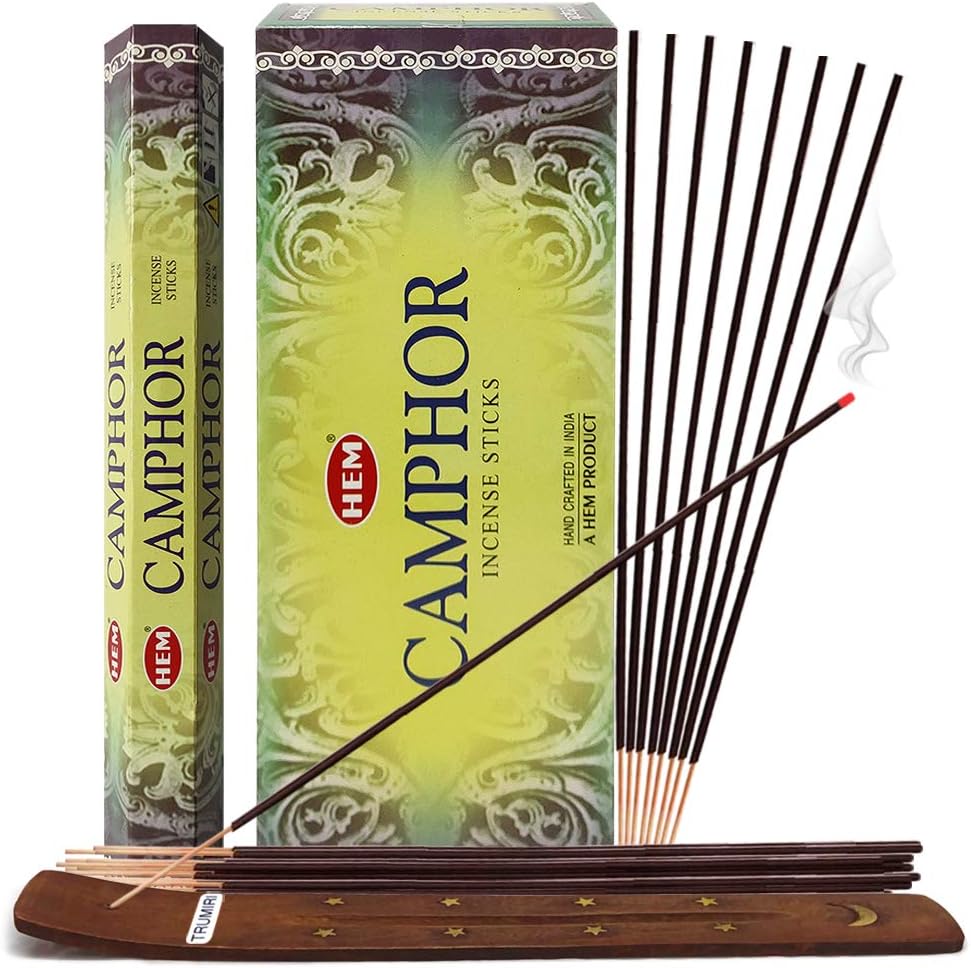 Camphor Incense Sticks and Incense Stick Holder Bundle Insence Insense Hem Incense Sticks