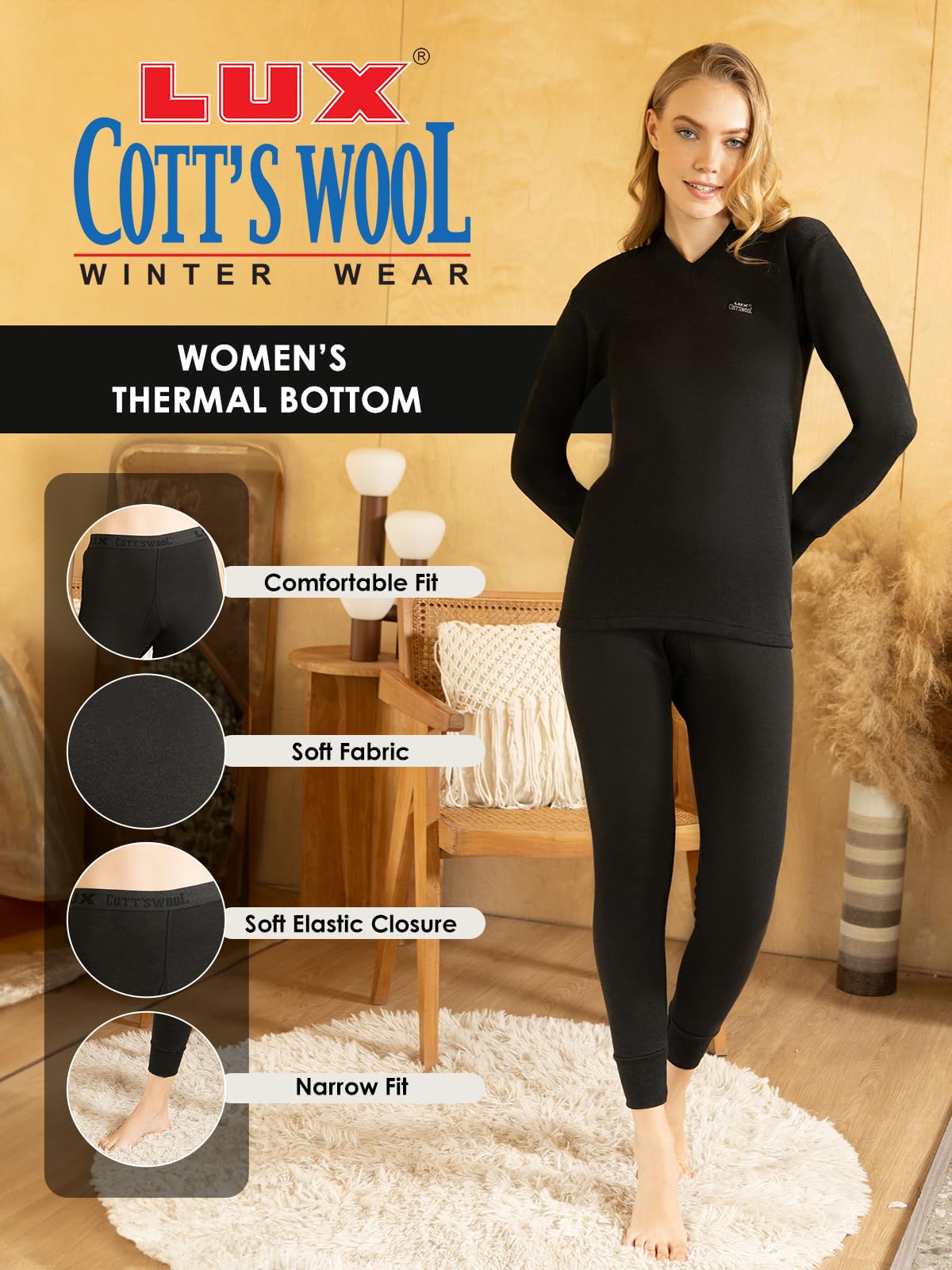 Lux Cott's Wool Spodnie termiczne damskie