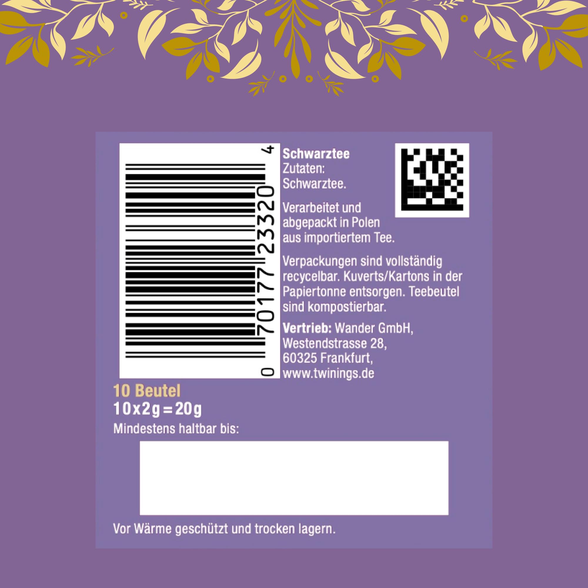Twinings PURE DARJEELING Schwarzer Tee im Teebeutel - zarter Schwarztee mit einem Hauch Muskat, gepflückt in den Anbaugebieten der Himalaja-Region, 12er Pack (je 10 Beutel)
