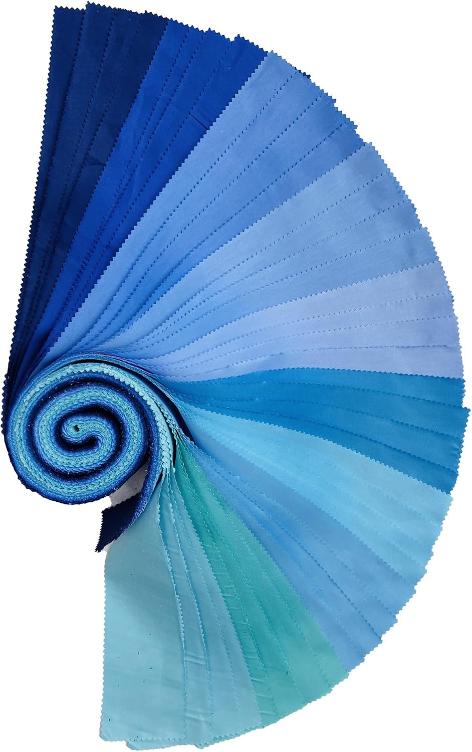 Jelly Roll Fabric - 10 Assorted Floral Prints, 100% Cotton Quilting Fabric, 40 Pre-Cut Strips (2.5 x 44 Inch) for Quilting, Sewing, and DIY Projects-Solid Blue Ocean