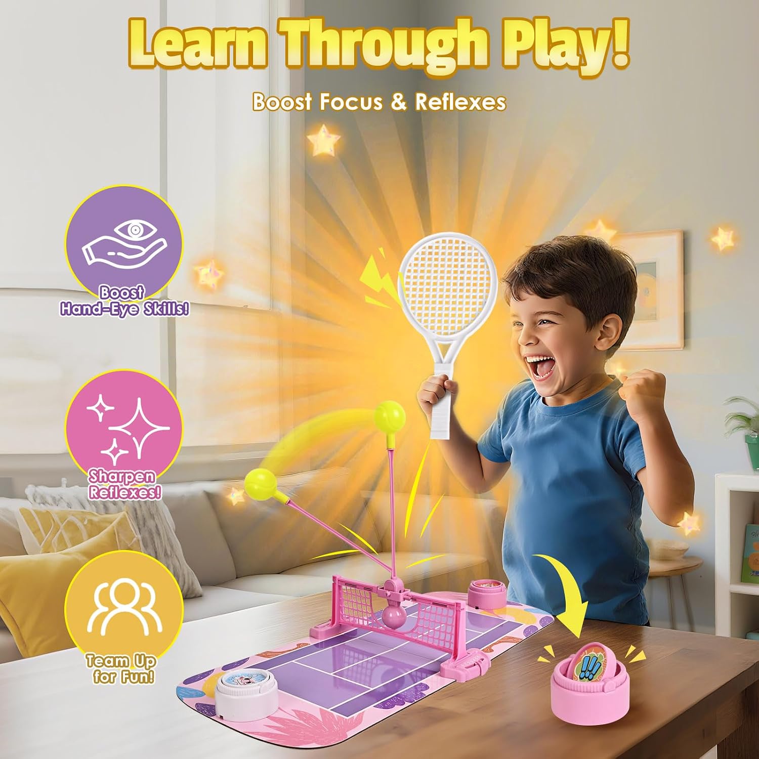 YoFellas Indoor Tabletop Game for Kids, No Battery Needed – 2 Player Family Interactive Toy for Boys & Girls Screen-Free Hand-Eye Coordination & Fine Motor Skills Gift