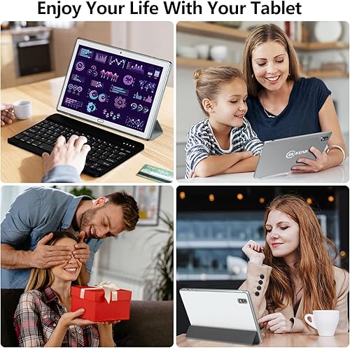 Miniatura 15 de Tablet Android 13 2025, tableta 2 en 1 de 10.1 pulgadas, tabletas celulares 4G con teclado, 64 GB de ROM + 4 GB de RAM, procesador Octa-Core, 2