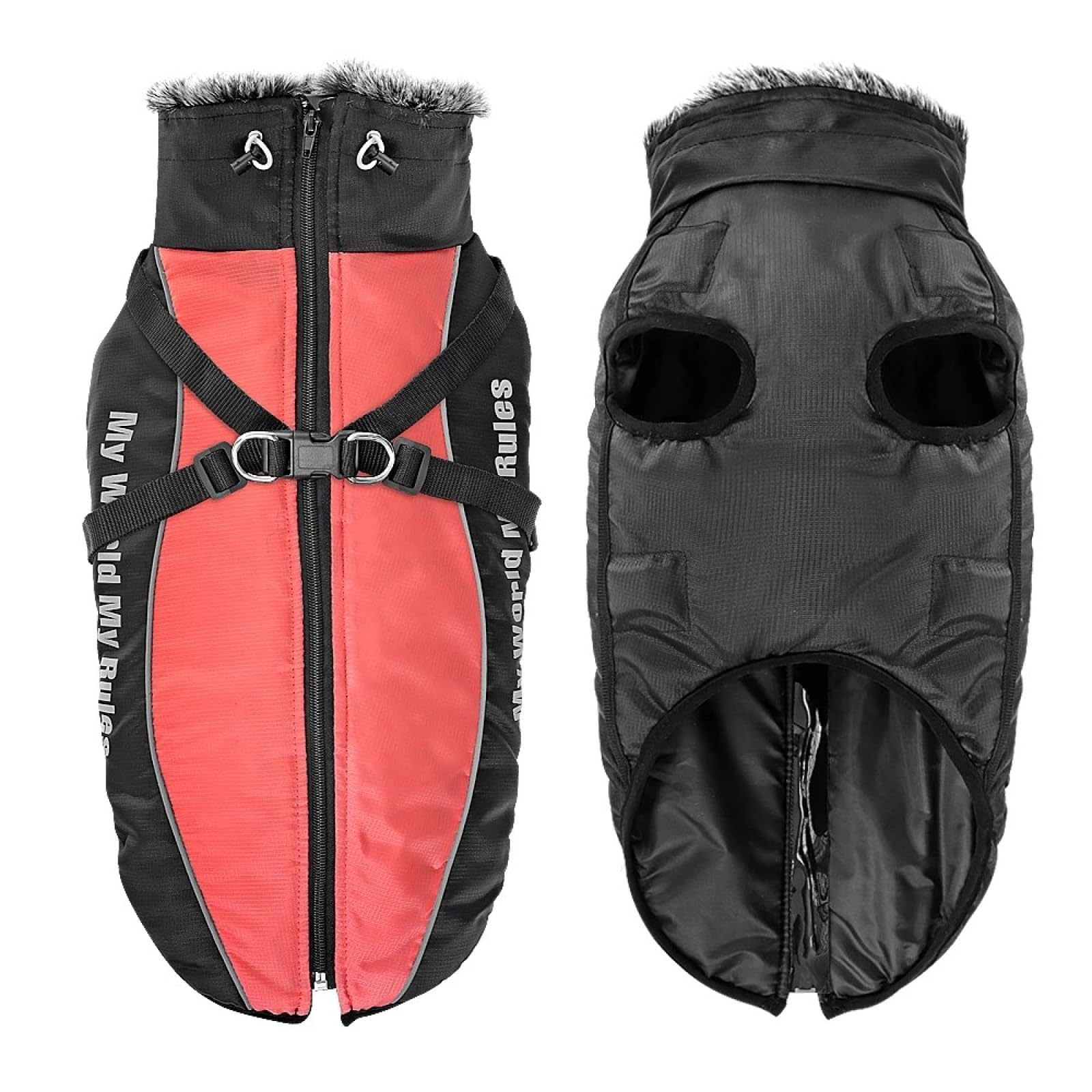 Vêtement d'hiver chaud pour chien veste imperméable avec harnais 5XL