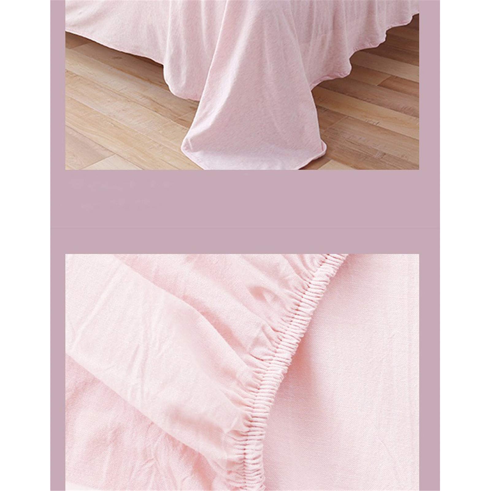 BEDSETS Protector De Colchón, De Rizo, Ajustable, 100% Impermeable con Tratamiento Antiácaros, Fabricado con Algodón Biorgánico (Pink B,180 * 200+25CM)