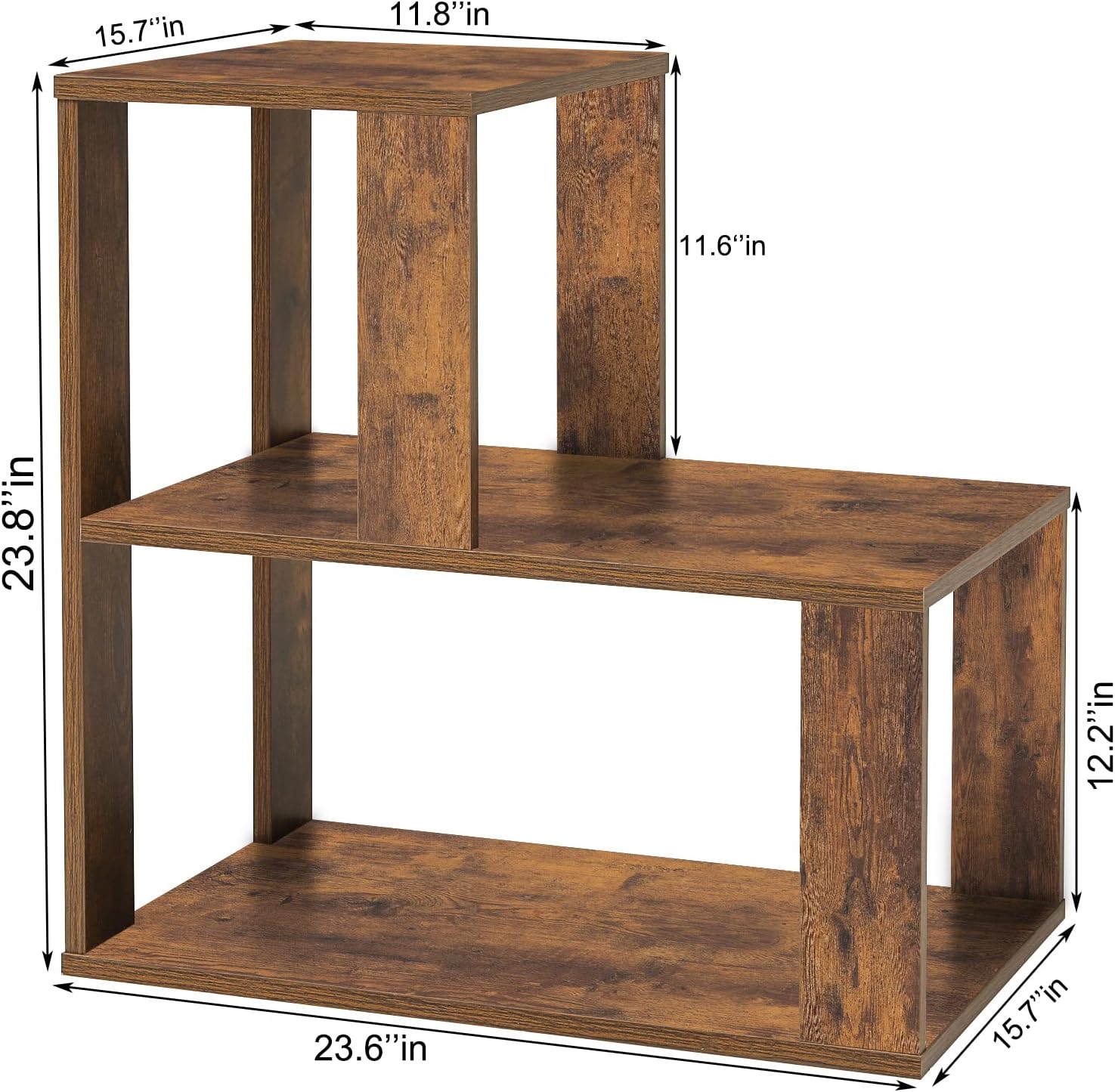 Crаzу Clеаrаnсе IWELL Side Table with Shelf, Nightstand, End Table for Small Space, Bedroom, Easy Assembly, Rustic Brown