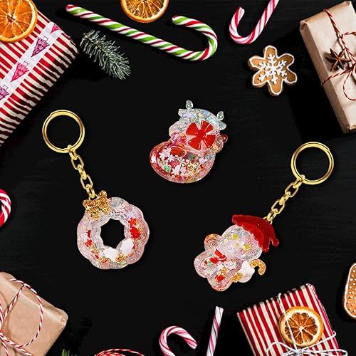 Miniatura 4 de Voyyphixa 6 moldes de resina de Navidad 3D, moldes de resina de Navidad con película de sellado, copos de nieve, muñeco de nieve, arena movediza,