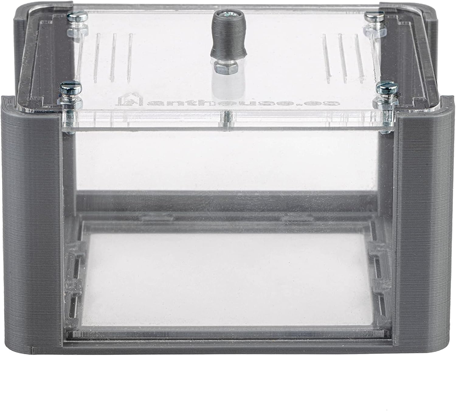 Anthouse - Basic Natural Sand Ant Farm - 3D Ant Terrarium - Acrylic Sandwich-Type - Foraging Box with Lid Included - Grey Color