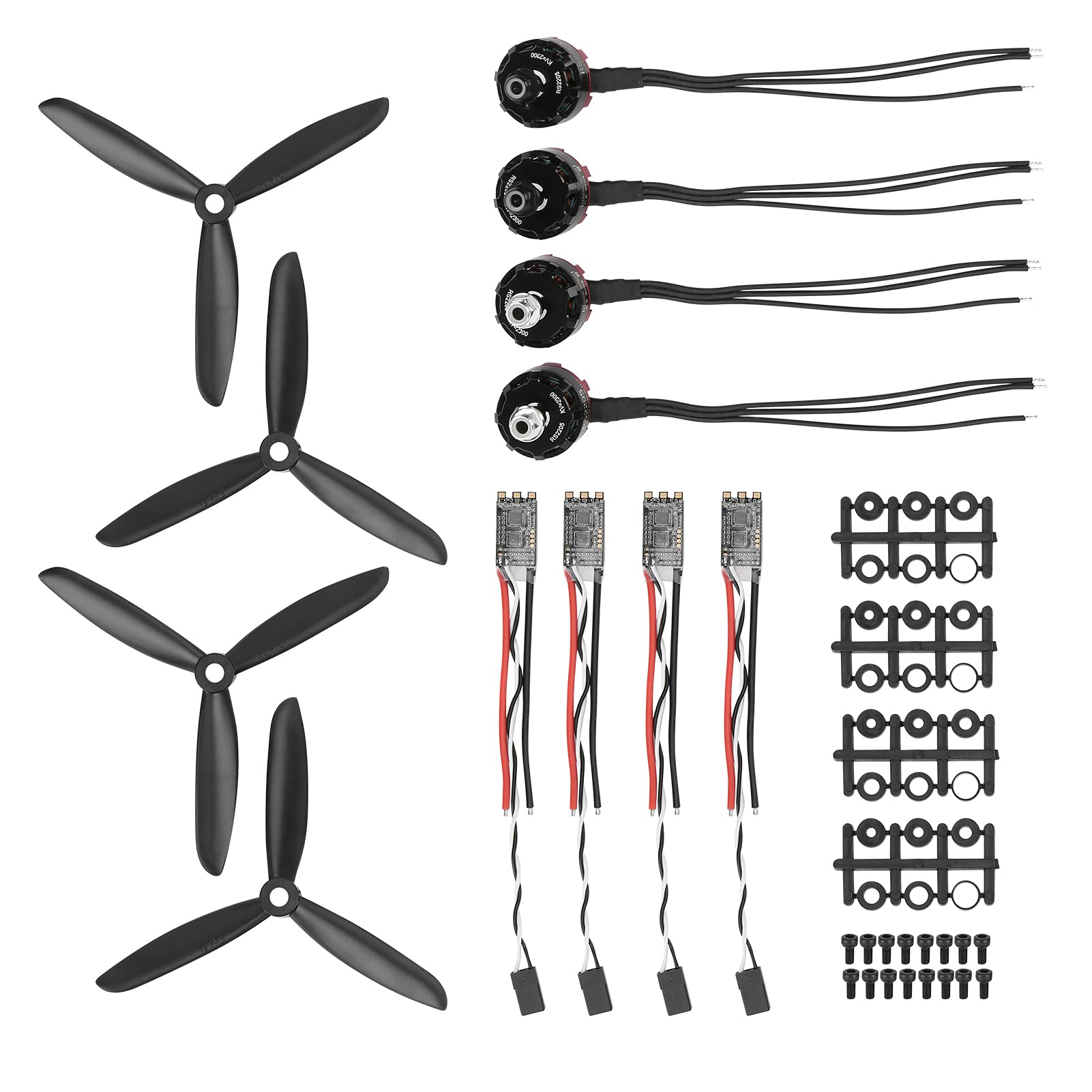 2205 2300 KV Brushless Motor Set with 20A ESC Strong Thrust for RC Drones