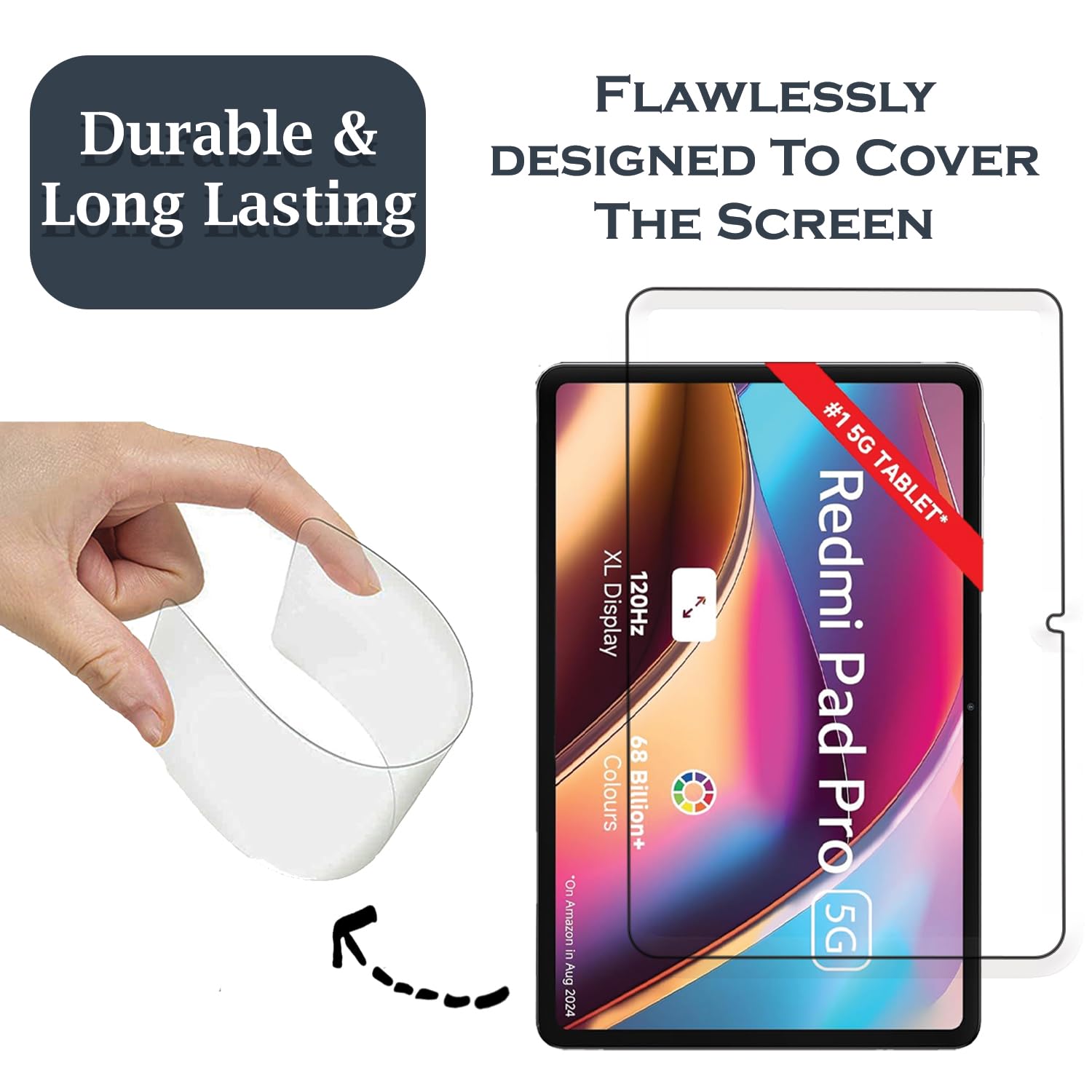 Tough Lee Tempered Glass Screen Guard Protector for Redmi Pad Pro 12.1 inch (Anti Scratch, FingerPrint, SmudgeProof) (with Easy Installation Kit) (Pack of 1) — Amazon image 6