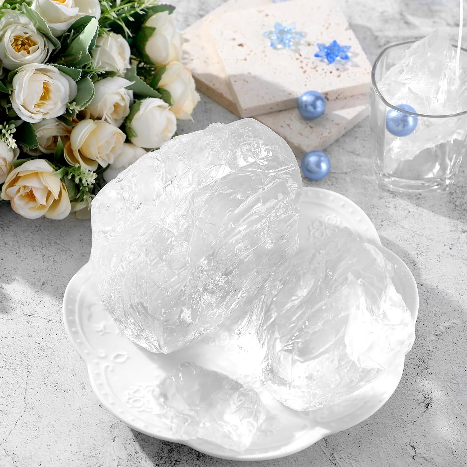 Heigble 3.3 lb Gel Candle Wax Making Clear Handmade High Density Jelly Candle Wax with Wick and Stickers with Dye for DIY Making Kit