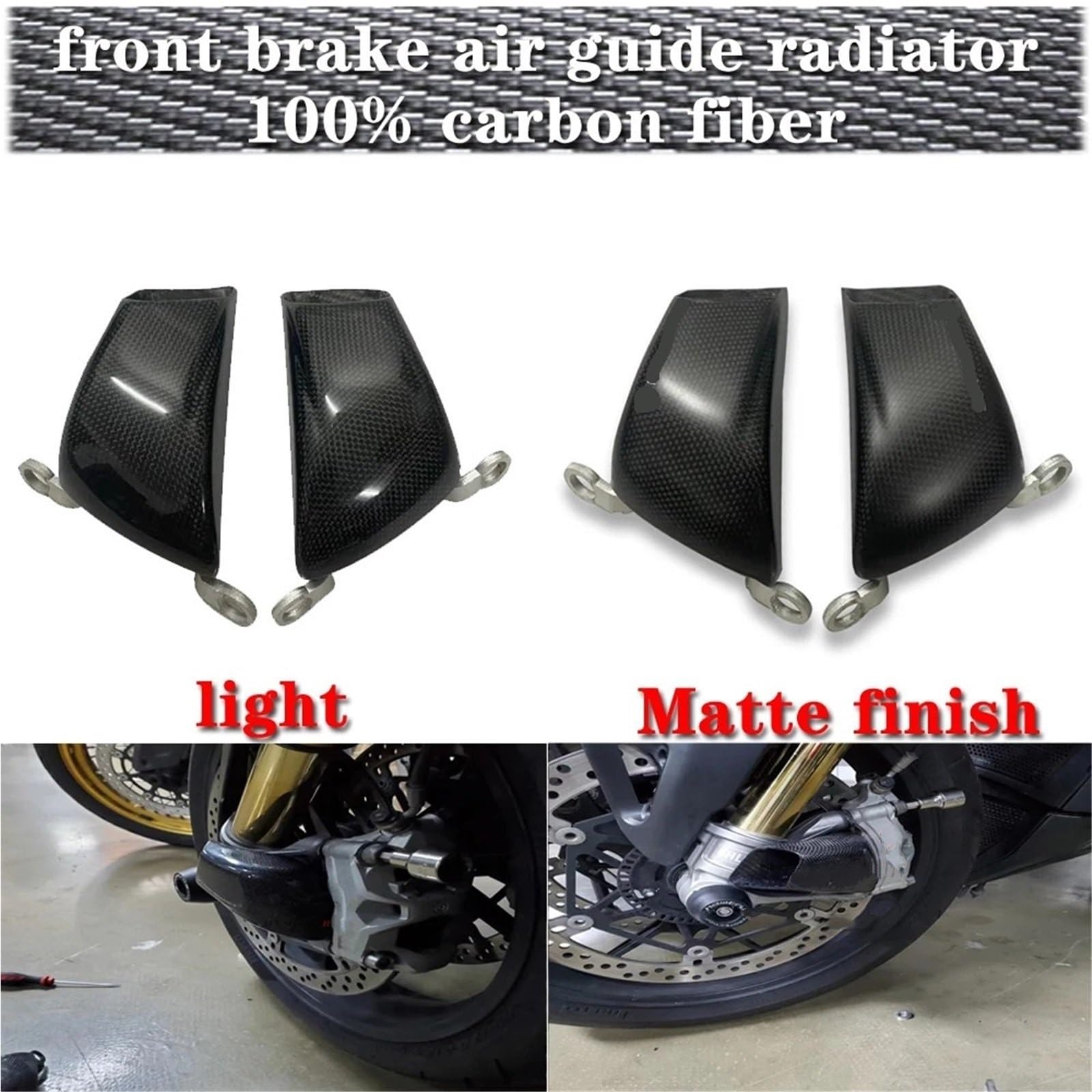 Refrigeración de Pinza de Freno Compatible con Ducati Panigale Streetfighter MTS V4 V4S V4SP SP SP2 100 Mm, Pinza Delantera, Cubierta De Radiador, Conducto Aire Refrigeración Frenos