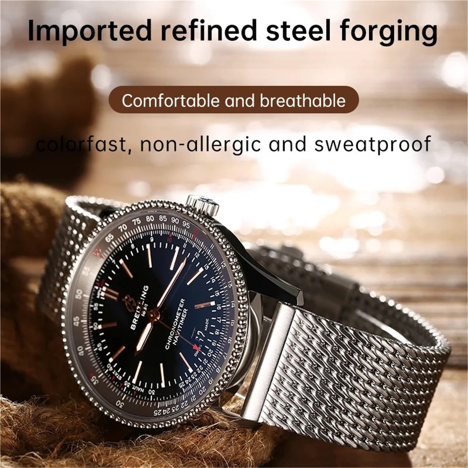 316L Edelstahl-Uhrenarmband für 20 mm, 21 mm, 22 mm Milanaise-Uhrenarmbänder