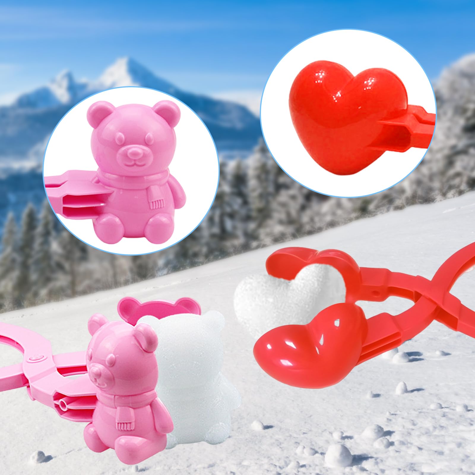 Lot De 6 Pinces à Boules De Neige, Formes Et Couleurs Variées, Pour Jouer Dans La Neige Ou Le Sable, Cadeau Enfant Hiver/été