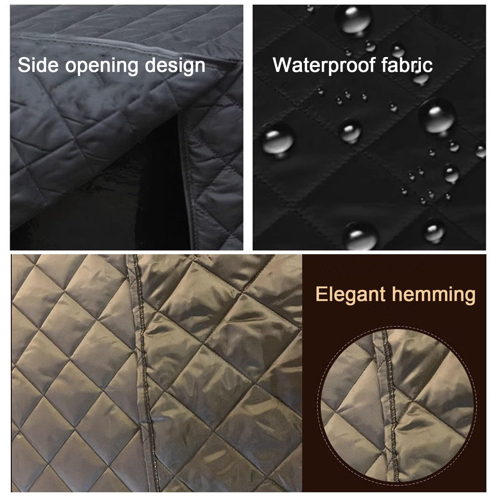 Klavierabdeckung, staubdichte Abdeckung, Flügel-Schutzhülle, Flügel-Schutzhülle mit Klavierhocker-Abdeckung, elegantes schwarzes Aussehen, wasserdicht, staubdicht und kratzfest (200 cm/79 Zoll)
