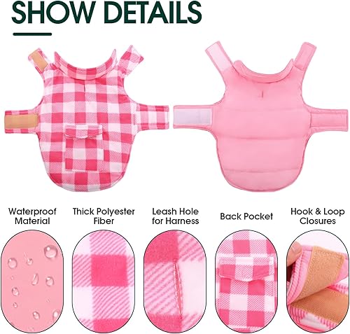 Miniatura 9 de Kuoser - Abrigo de invierno para perro de estilo británico, resistente al viento, ropa para perros, chaquetas para perros, chaleco para perros