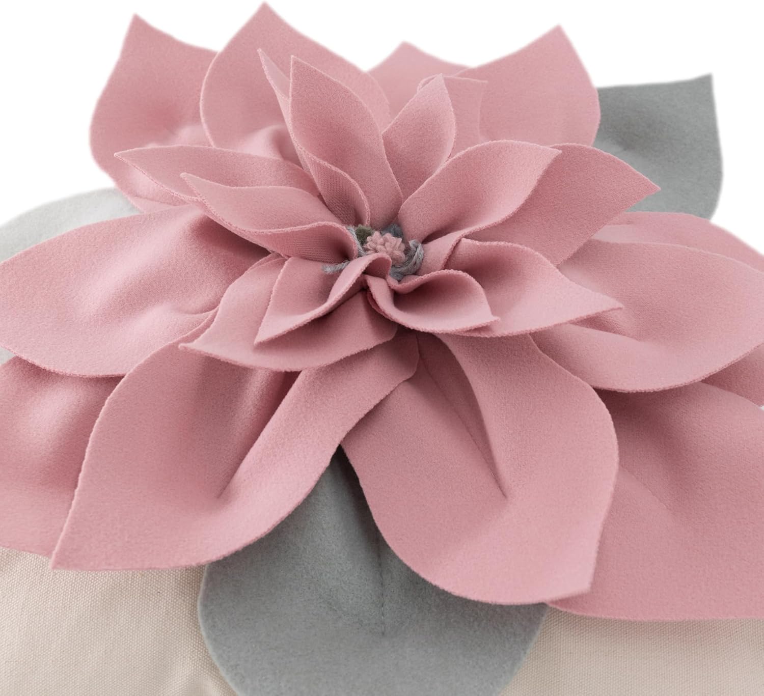 KINGROSE 3D Flower Throw Pillow Cover Home Decorative Pillow Case Handmade Cushion Cover for Couch Bedroom Sofa 18 x 18 Inches Pink