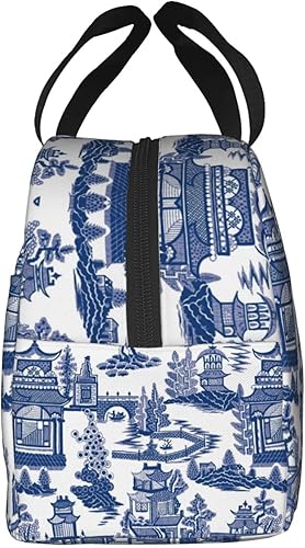 Miniatura 7 de Pagodas de seda oriental negra y dorada reutilizable aislada para mujeres y hombres impermeable lonchera térmica para el trabajo oficina viajes