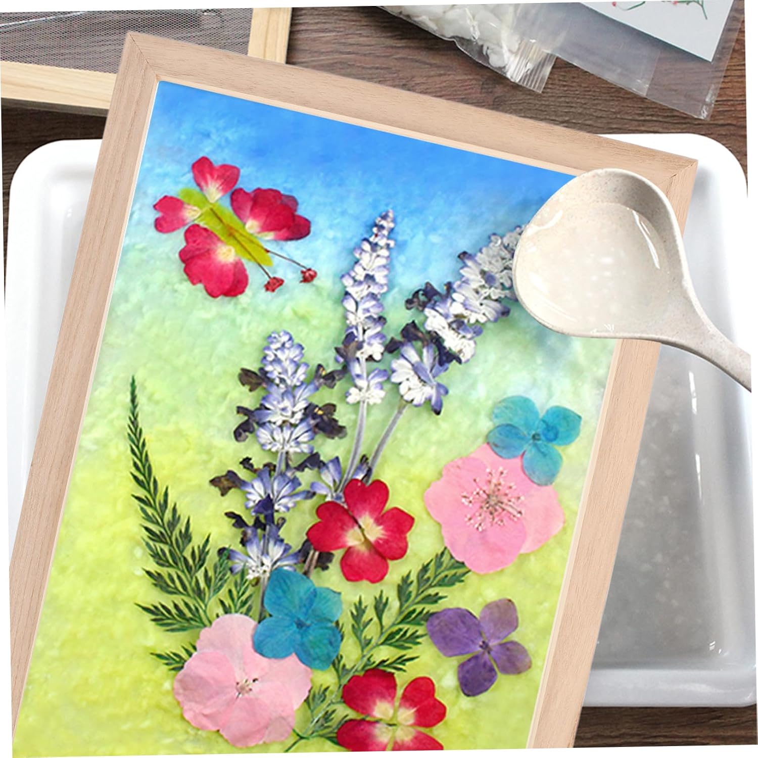 jojofuny DIY Papermaking Kit Wooden Paper Making Screen Frame for Crafting and School Easy to Use User Friendly Tool for Create Dry Artwork