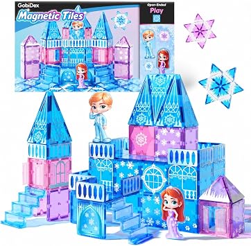 GobiDex Magnetic Building Blocks Princess Castle with 2 Dolls & Stairs