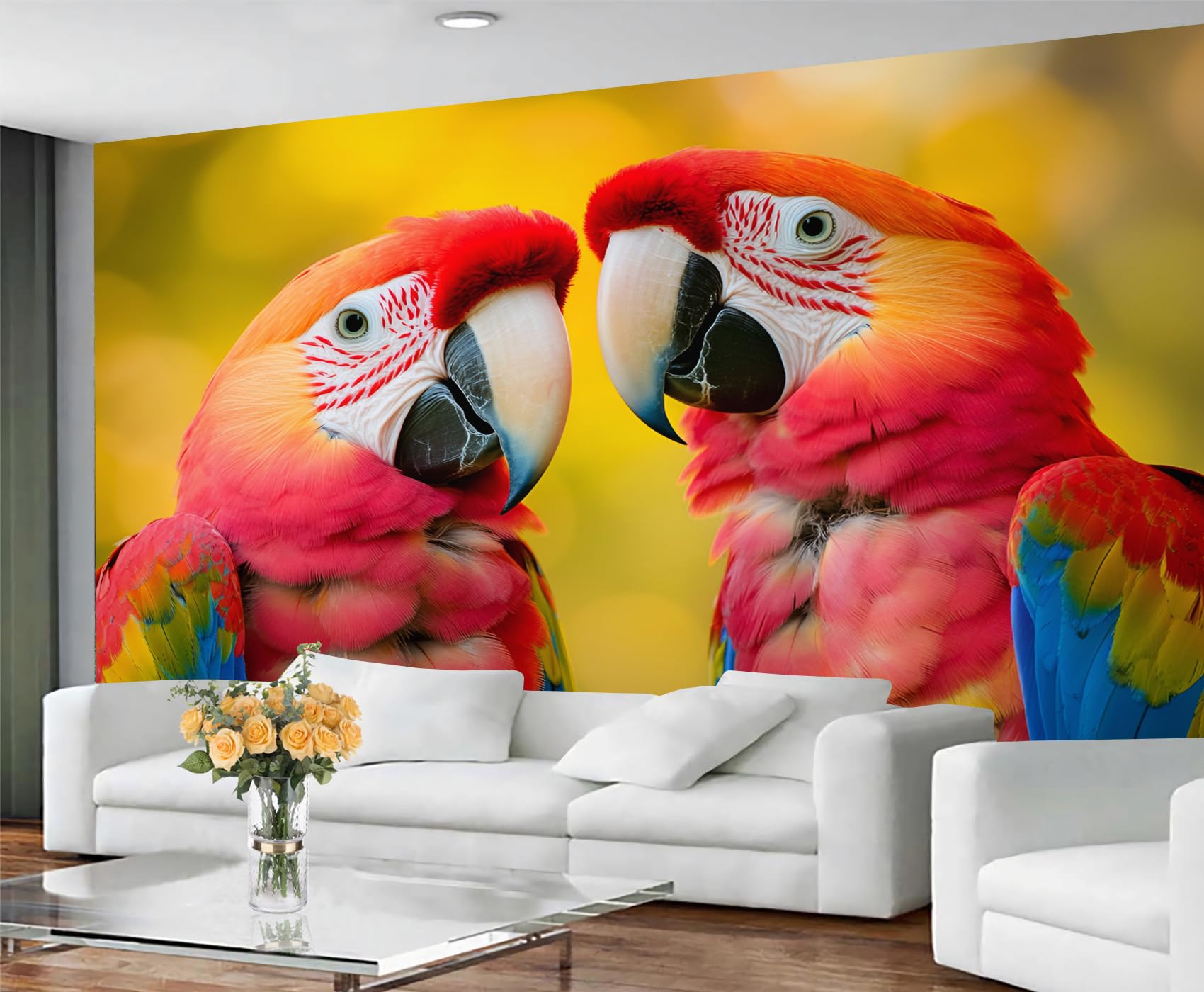 GIVLWF Wallpaper - Parrot Home Decor & Mural, Self Adhesive Wallpaper for Living Room, Colorful Parrots Wall Mural, Animal Bird Bedroom Wall Paper, Peel and Stick — image 1