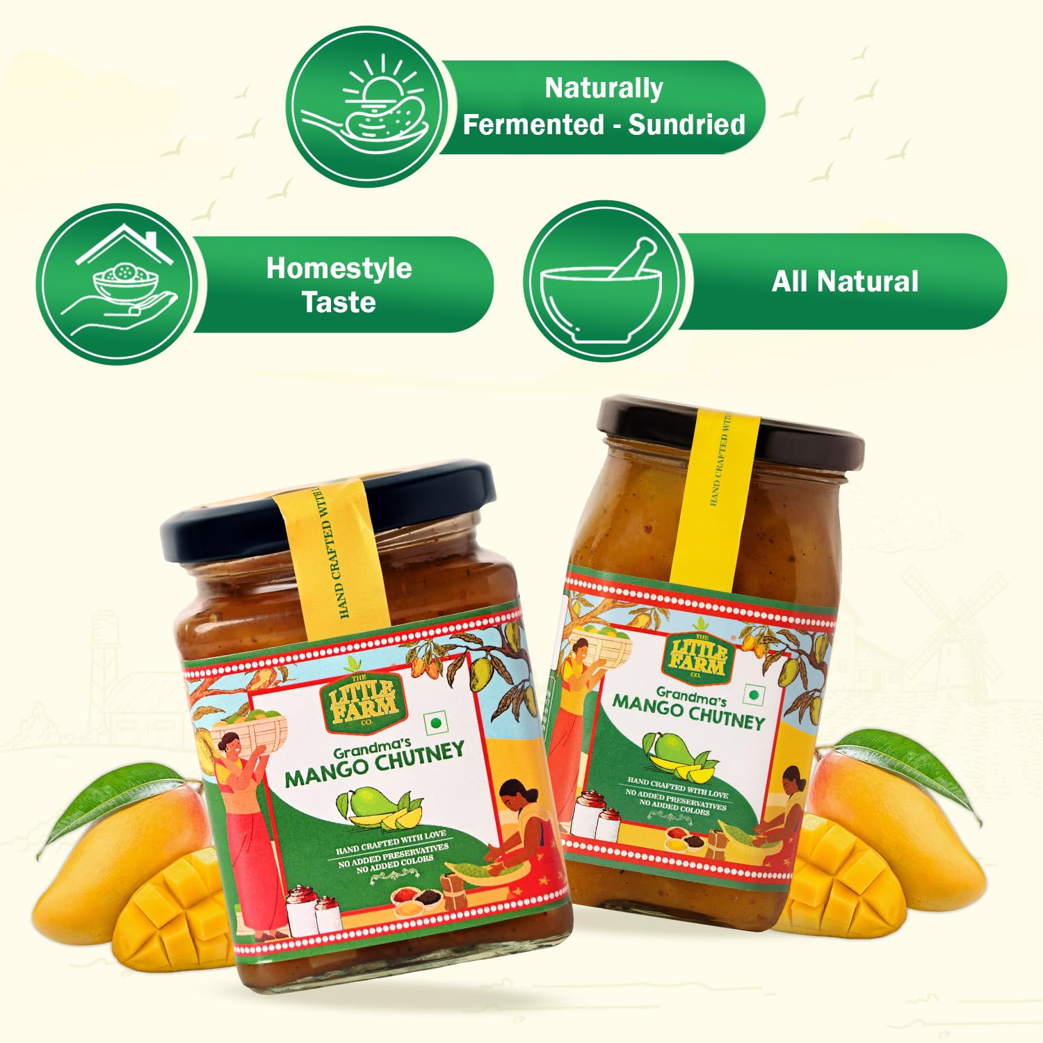 THE LITTLE FARM CO Sweet Mango Chutney - Aam ki Chutney (450g)| Homestyle Oil Free Khatta Meetha Mango Chunda | No Flavours | Sweet & Tangy Aam ka Chunda Traditional Recipe 3