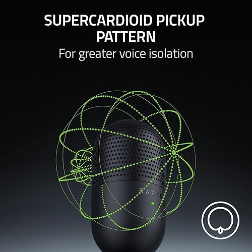 Miniatura 3 de Razer Seiren V3 Mini Micrófono USB Micrófono condensador - Patrón de captación supercardioide - Sensor de toque para silenciar con indicador LED -