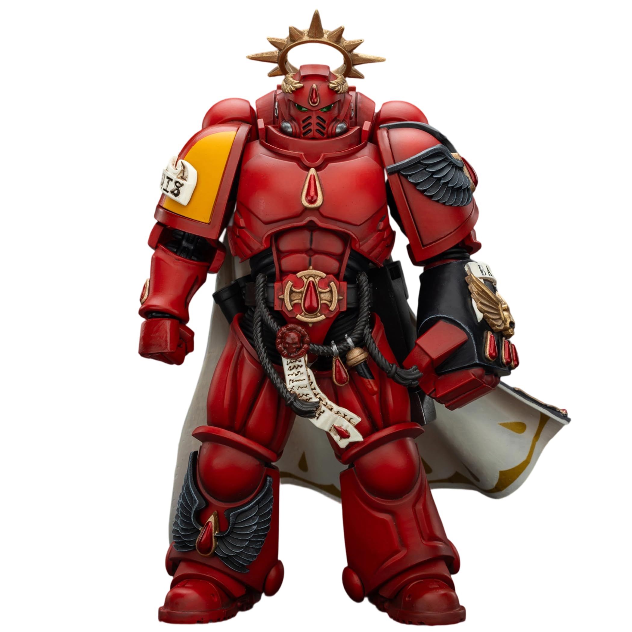 JOYTOY Blood Angels Kapitan Warhammer 40K 1/18 figurki akcji, krwawe anioły, kapitan z pistoletem piekła i mocną pięścią, kolekcjonerski model, 10 cm prezenty urodzinowe