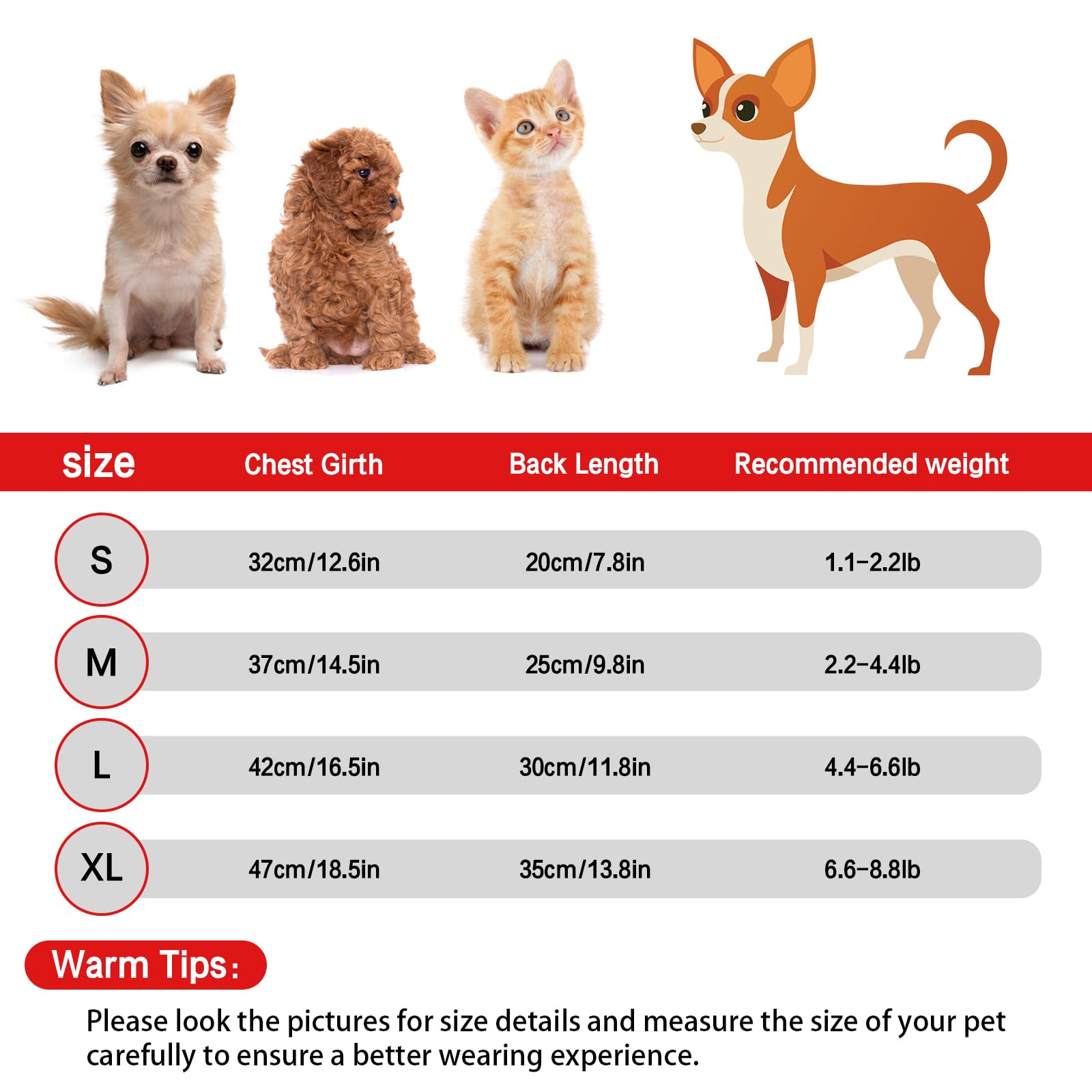 Yaopelky 2PCS Small Medium Dog Winter Clothes Fleece Turtleneck Jumpsuit Cute Fruit Print Cat Outfit for Chihuahua Yorkie Teddy (Orange-Red - Image 3