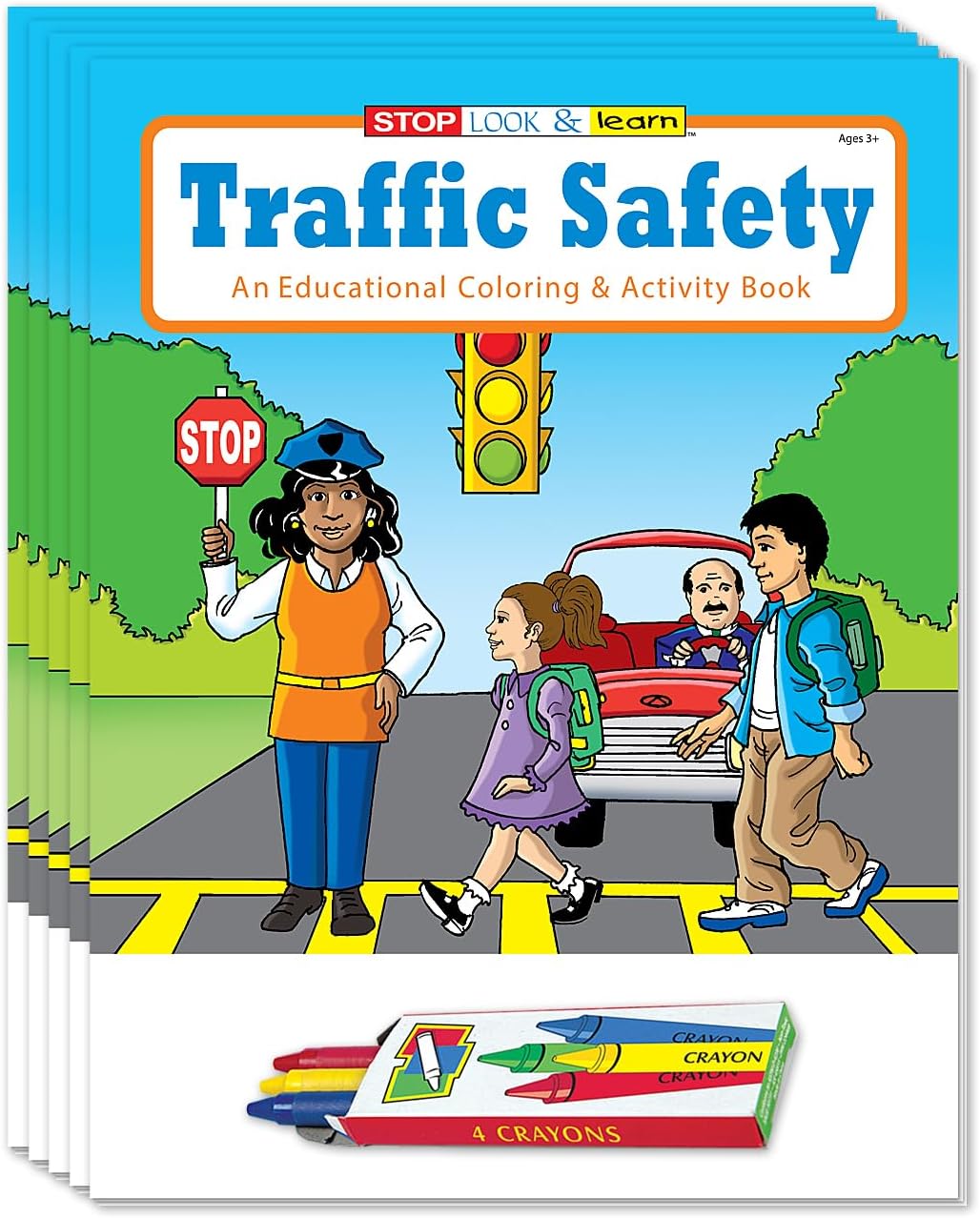 ZOCO – Traffic Safety Awareness – Educational Coloring Books (25 Bulk Pack, with Crayons) – Road, Bike Safety – Games, Puzzles, Activities for Kids