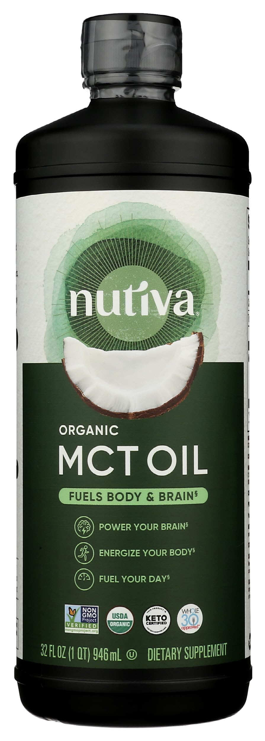 Organic MCT Oil From Coconut, Unflavored, 32 fl oz (946 ml)