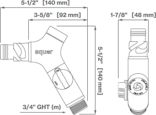 Miniatura 7 de Aquor Comfort Grip VB - Conector de manguera de jardín con disyuntor de vacío integrado y válvula de bola, prevención de reflujo, agarre ergonómico