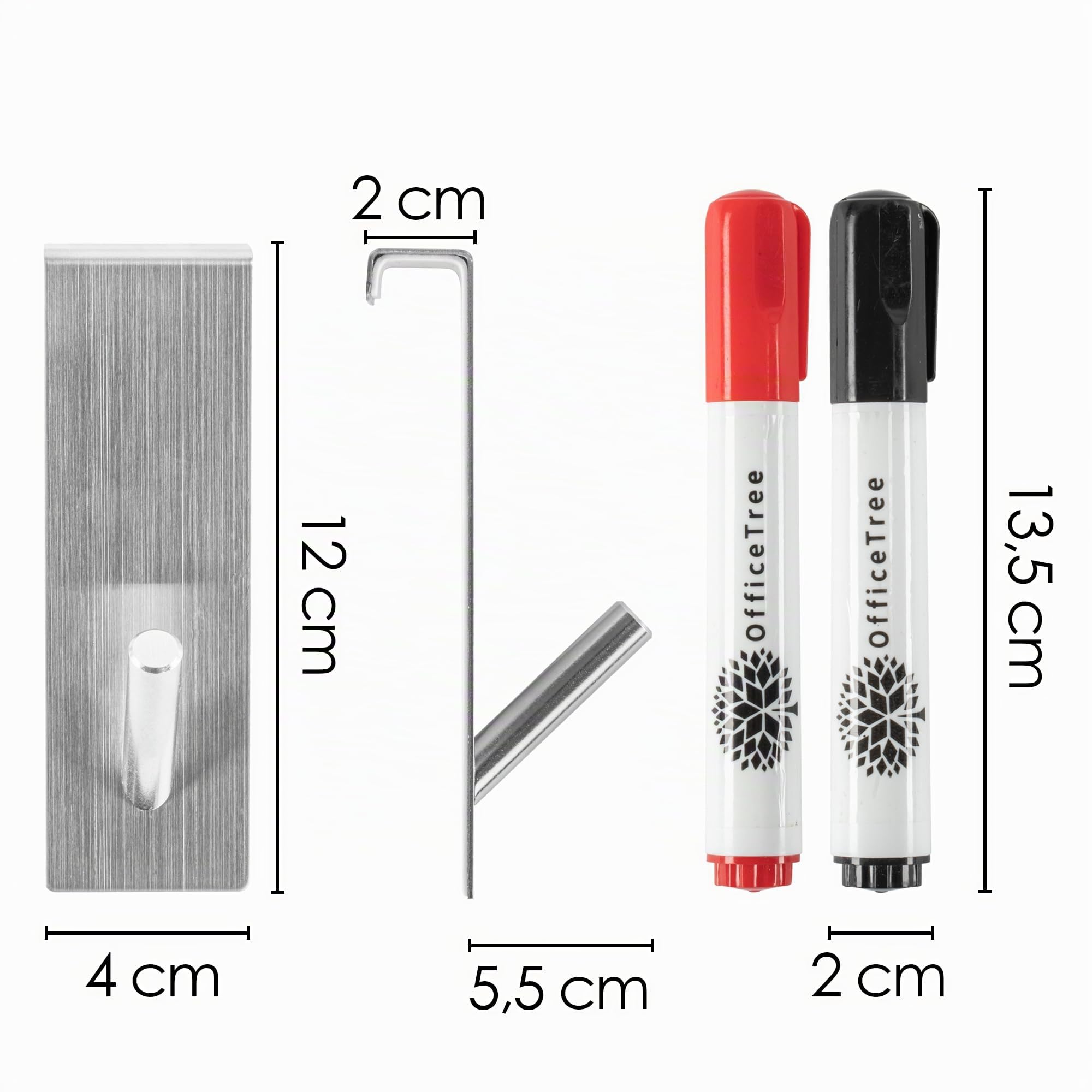OfficeTree 2 Ganci Per Porta Sopra La Porta, in Acciaio Inox, Con Retro in Schiuma Come Protezione Superficiale - Appendiabiti de Porta - Ganci Appendiabiti - Gancio Appendiabiti - Gancio Per Porta
