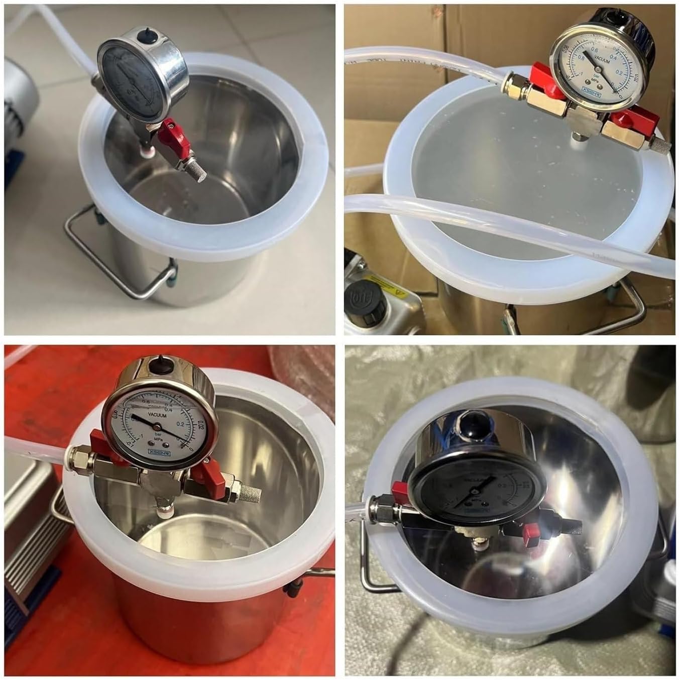 Large Resin Vacuum Chamber, 304 Stainless Steel Vacuum Degassing Chamber Kit for Wood Stabilization/Epoxy Resin/Degassing Silicone/Gypsum(72L/19Gal)