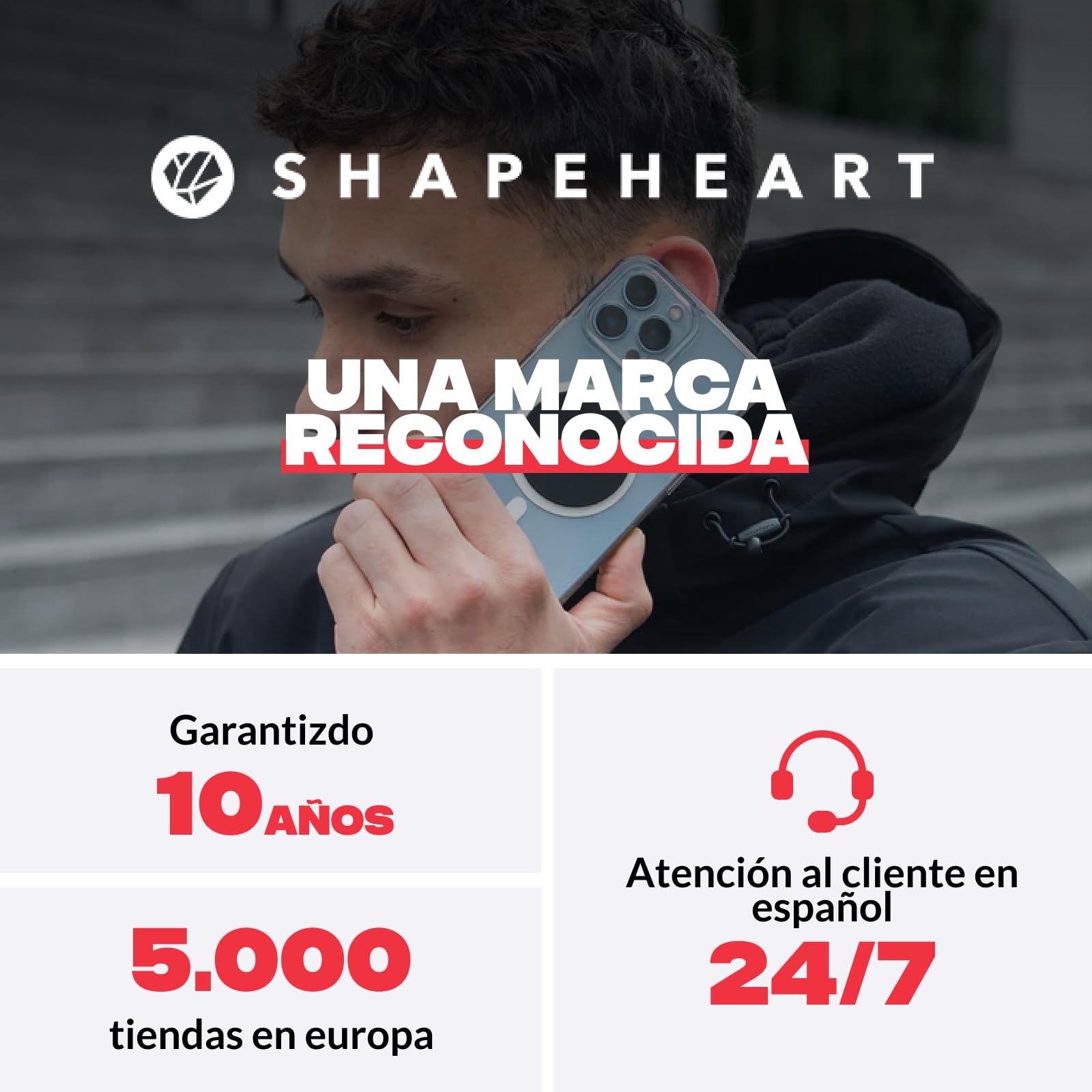 Shapeheart Soporte Teléfono Bicicleta Magnético - Funda Impermeable Táctil XL - Fijación Manillar Universal para MTB, Patinete Eléctrico - Carcasa Móvil Extraíble - Instalación Rápida y Estable