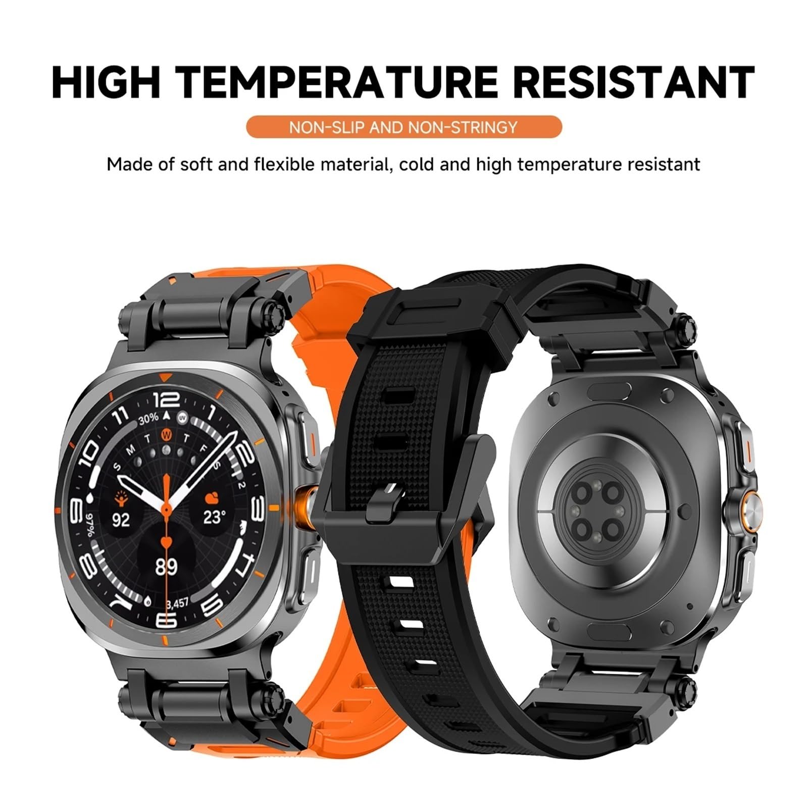 Bracelet en caoutchouc pour Samsung Galaxy Ultra 47mm, en Silicone souple, pour Galaxy 7 ULTRA 47MM, sans espaces, Bracelet Correa