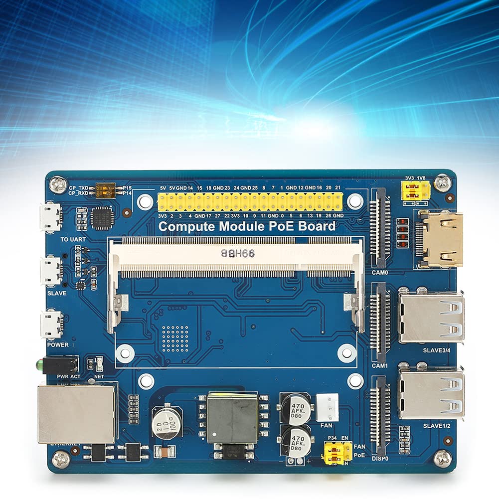 Aramox Scheda di Espansione per Modulo di Espansione PCB con POE 4 Porte USB 2 Porte per Telecamera CSI UART Ethernet DSI per Sviluppatori CM3 3Lite 3 e Progetti Embedded (Scheda di del