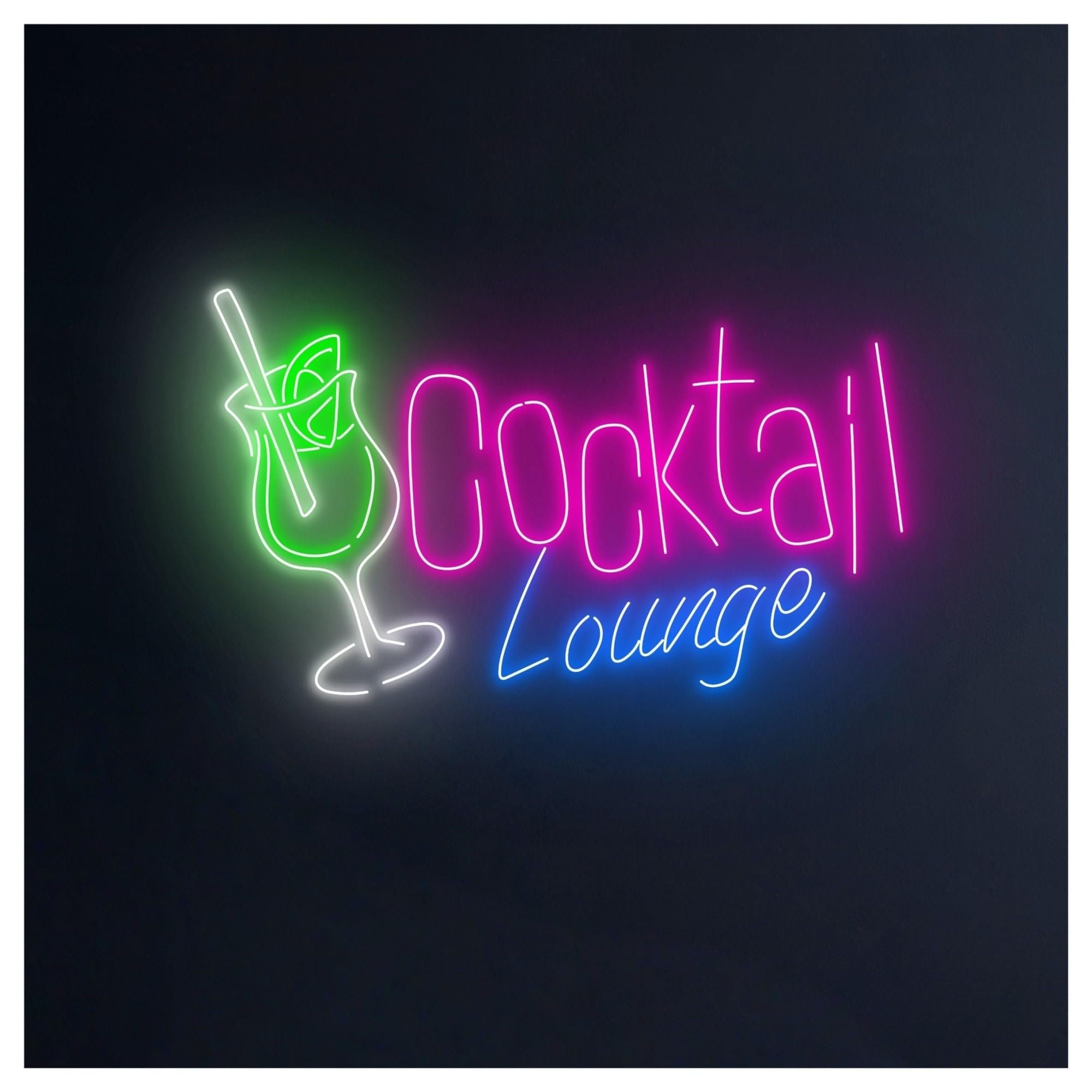 RONGCH Hanging Art Neon Signs Cocktail Lounge Neon Sign, Suitable for Club Drink Shop Decor with Dimmable 55cm